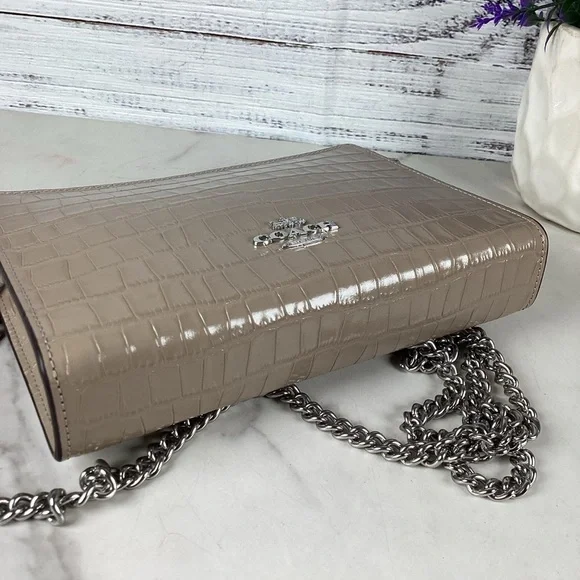 Coach Beige Croc Embossed Crossbody Bag - Picture 7 of 10